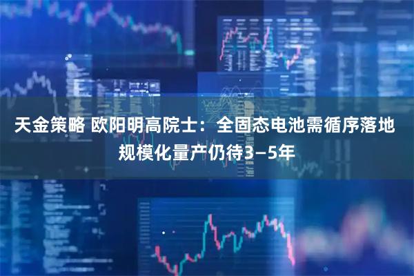 天金策略 欧阳明高院士：全固态电池需循序落地 规模化量产仍待3—5年