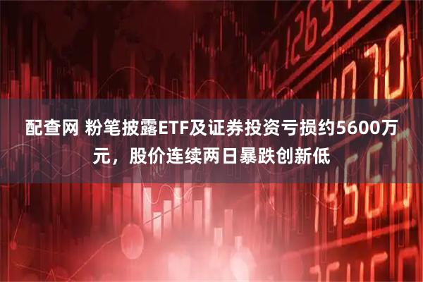 配查网 粉笔披露ETF及证券投资亏损约5600万元，股价连续两日暴跌创新低