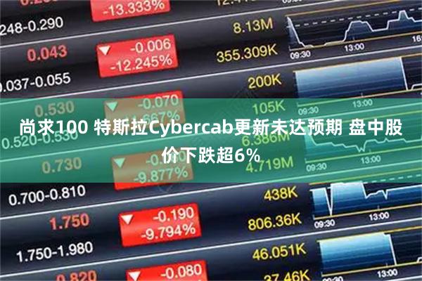 尚求100 特斯拉Cybercab更新未达预期 盘中股价下跌超6%